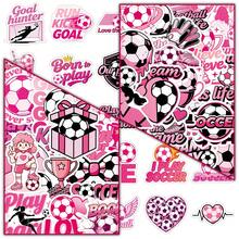 53pcs Pink Football Sports Cute Cartoon Sweet Creative Decorative Wall Stickers For Scrapbooking - Pink - View 3