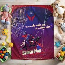 1pc S-Pider-Man Print Blanket,Retro Cartoon Style Throw Blanket,Cartoon Character Printed Blanket,All-Season Universal Nap Blanket,Character Home Decor Blanket,Modern Fashion Gift Suitable For Home Bedroom Bed Sofa Office Lunch Break Cover Picnic Blanket - Nhiều màu - Xem 2