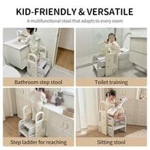 Kids Step Stools - Gray and White - View 5