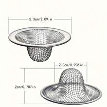3件套不锈钢水槽排水过滤器,防锈防毛发,适用于浴室和厨房,通用兼容水槽、淋浴房、浴缸 - 防堵塞必备工具 - 銀色 - 查看 6