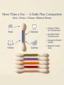 1/6pcs 6 Colors Interactive Cat Teaser Wand, Indoor Boredom Relief Cat Toy, Large Size Cat Kicking Game, Suitable Gift Accessory For Cat Lovers - Multicolor - View 6