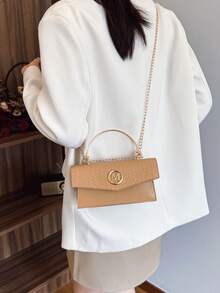 Bolso de mano tejido de moda (color de costura aleatorio) - Caqui - Ver 5