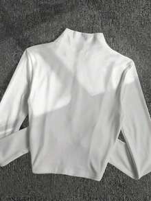 Chaqueta ligera con estampado de polo para mujer, abrigo casual de calle deportivo con cremallera, ajuste delgado de manga larga, otoño - Blanco 4 - Ver 2