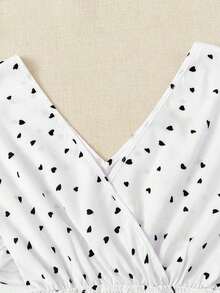 Top de lunares con nudo fruncido ribete fruncido - Blanco 2 - Ver 3
