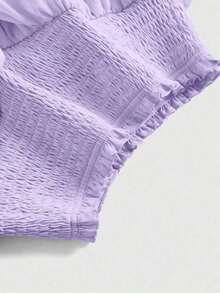 Nueva llegada Falda mini de cintura alta adelgazante tipo pastel, dulce y picante para mujeres en primavera - Púrpura malva - Ver 3