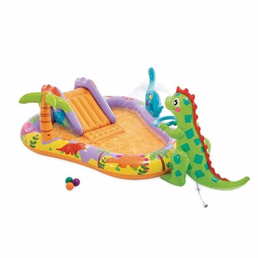 Intex- Centro De Juegos Agua Dino Park 201 x 157 x 69 cm, Multicolor 1 - Multicolor - Ver 1