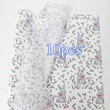 10/20/25/50 Pcs Rabbit & Bow Pattern Thin Paper, Suitable For DIY Crafts, Party Favors, Bouquet Wrapping, Clothing Packaging And Birthday Gift Decoration - Rabbit Bow - View 9