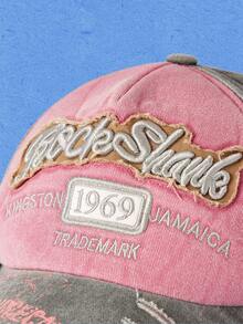 Popjeli 1 pieza Gorra de béisbol bordada 1969, diseño de color contrastante de moda y casual, estilo unisex y de pareja - Multicolor - Ver 4