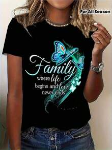 100% Cotton, Plus Size, Dimelo En Espanol, Bilingual Tunic Style T-Shirt For Women With Spanish And English Lettering - Soft Crew Neck T-Shirt With Loose Fit, Sizes 0XL-4XL, Casual Wear For All Seasons, Ideal For Spanish Classes And Everyday Outfits. - 黑色 - 查看 1
