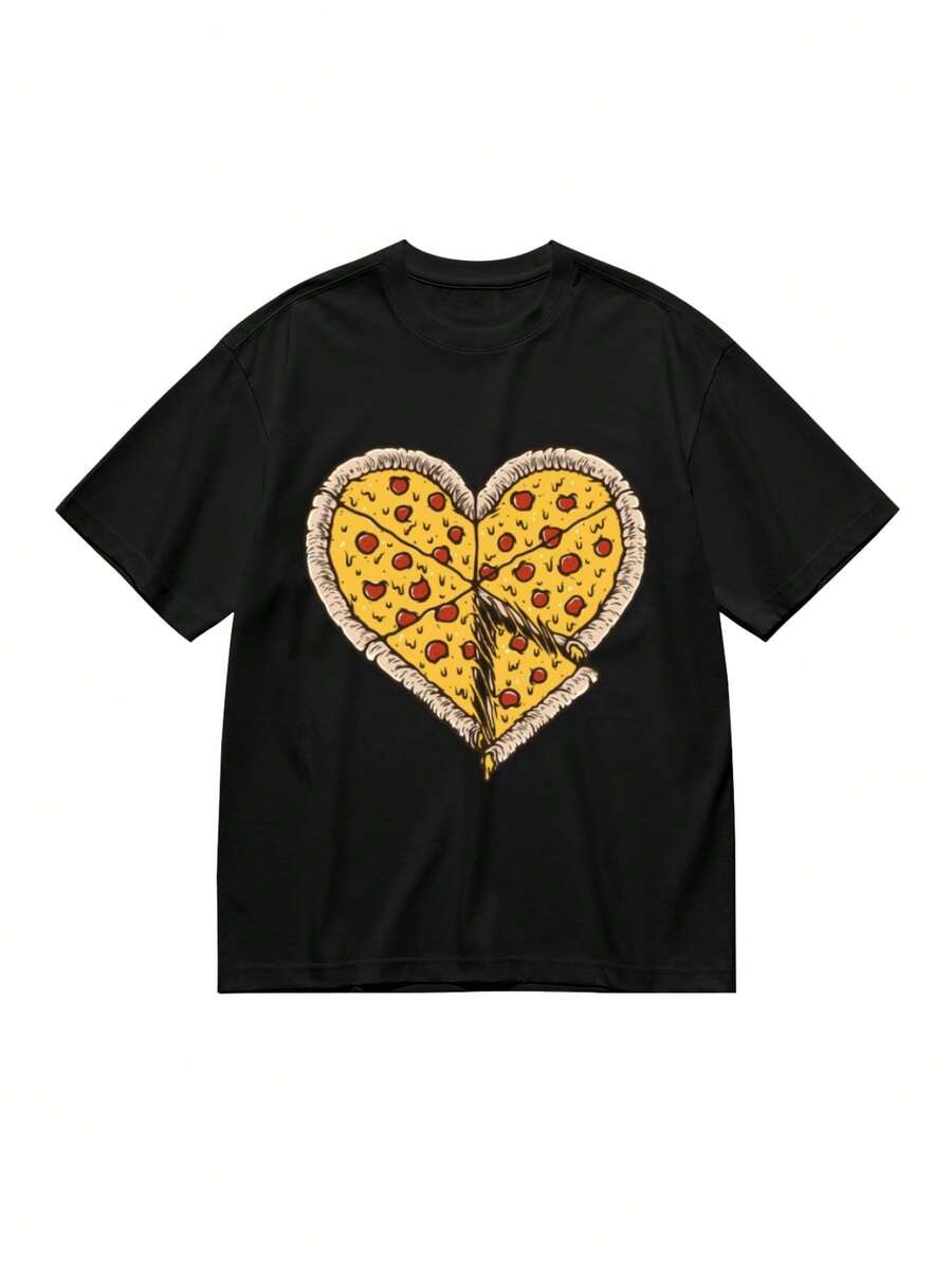 Camiseta Estampada para Mujer Talla Grande de Manga Corta - Negro - Ver 1