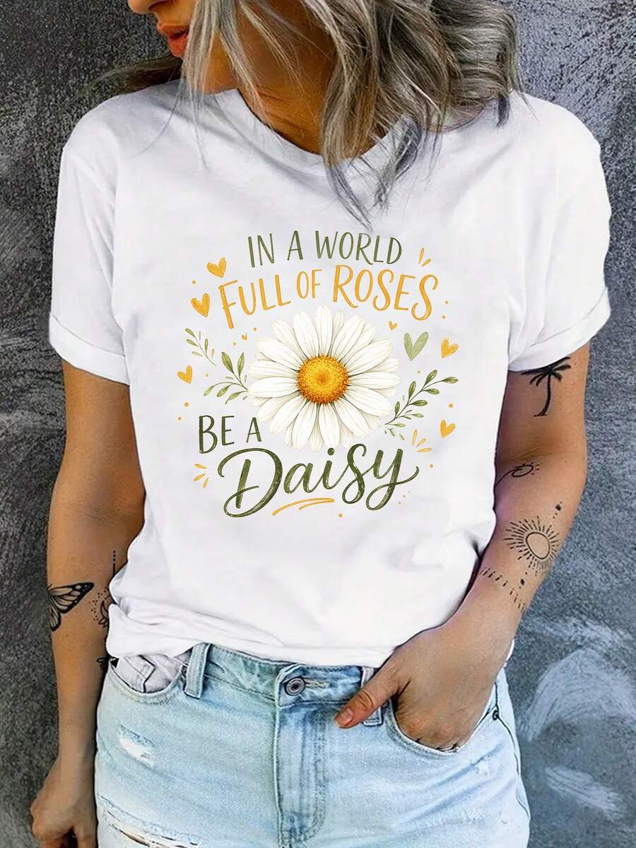 Camiseta de moda de manga corta para mujer, informal, para vacaciones de verano, deportiva, elegante, para fitness y playa. - Blanco - Ver 1