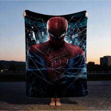 1pc S-Pider-Man Print Blanket,Retro Cartoon Style Throw Blanket,Cartoon Character Printed Blanket,All-Season Universal Nap Blanket,Character Home Decor Blanket,Modern Fashion Gift Suitable For Home Bedroom Bed Sofa Office Lunch Break Cover Picnic Blanket - Multicolor - View 2