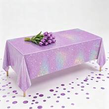 1/3 chiếc khăn trải bàn lấp lánh màu tím nhạt, khăn trải bàn hình chữ nhật dùng một lần màu tím bóng, đồ dùng cho tiệc sinh nhật, tiệc chiêu đãi, tiệc cưới, kích thước 51 x 86 inch. - Nhiều màu - Xem 10