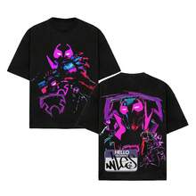 Versatile And Universally Flattering, This Outfit Exudes A Refined Atmosphere. The Miles Morales Premium Cotton T-Shirt, The Prowler Graphic Shirt, And Character Comic Look Amazing When Worn!! - 黑色 - 查看 1