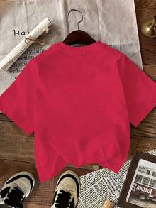 Women's Casual Spring/Summer T-Shirt Featuring The Mexican National Soccer Team, With A Crew Neck And Short Sleeves, And A Design Combining A White Cross And Bible Verses. Made From Breathable, Machine-Washable Fabric, It's Comfortable For All Seasons. The T-Shirt Has A Relaxed Fit And Is Available In Plus Sizes, Making It A Perfect Summer Staple. - 紅色 - 查看 2