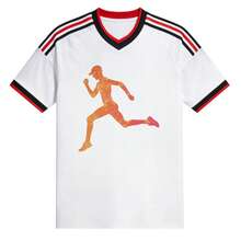 Camiseta de fútbol Diseño de Degradado de Figura en Movimiento - Multicolor - Ver 1