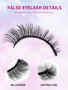 ENCHUW 7 Pairs Natural Look Lashes,Fluffy Wispy And Soft False Lashes Reusable,Makeup Extensions Fake Lashes For Beginners-Friendly - Black - View 2