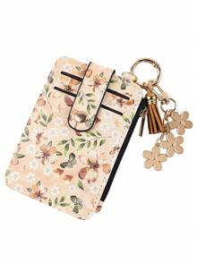 1pc Countryside Floral Card Holder & Keychain, Macaron Color Ditsy Floral Card Case With Flower Pendant And Tassel Design, Convenient Storage For Cards, Fashion Accessory For Women - Multicolor - View 17