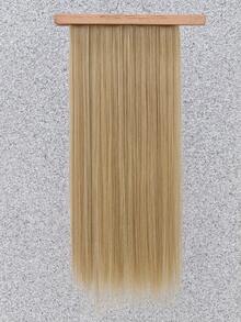 16 Clips 24 Inch 7pcs Gold Straight Synthetic Hair Extensions For Women - Gold - View 5