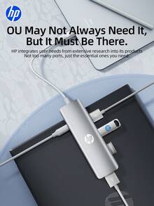 HP 5-in-1 Docking Station, DHC-CT210, Paduan Aluminium, Type-C ke DC + USB 3.0*4, Transfer File Efisiensi Tinggi, Dock Multifungsi Portabel, Pasang dan Mainkan - View 6