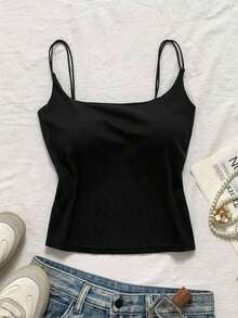 2 piezas Conjunto de camisola sin espalda ajustada para mujer, Camisola sin espalda de verano para mujer, Adecuado para el transporte diario, citas, fiestas, otoño/invierno/verano, Navidad, Año Nuevo, Acción de Gracias, fiestas, bodas, playa, ceremonias de graduación, de moda, elegante, casual, salidas, citas, reservas, transporte, brillante, Día de San Valentín, elegante, vacaciones, casual, Y2K, salidas, ceremonias de graduación y otras ocasiones. - Negro 5 - Ver 3