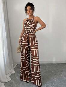 Mono de tela estampada con envolvente frontal para mujer, diseño que define la cintura para usar en ocasiones elegantes, ya sea de fiesta o diario - Multicolor 6 - Ver 4
