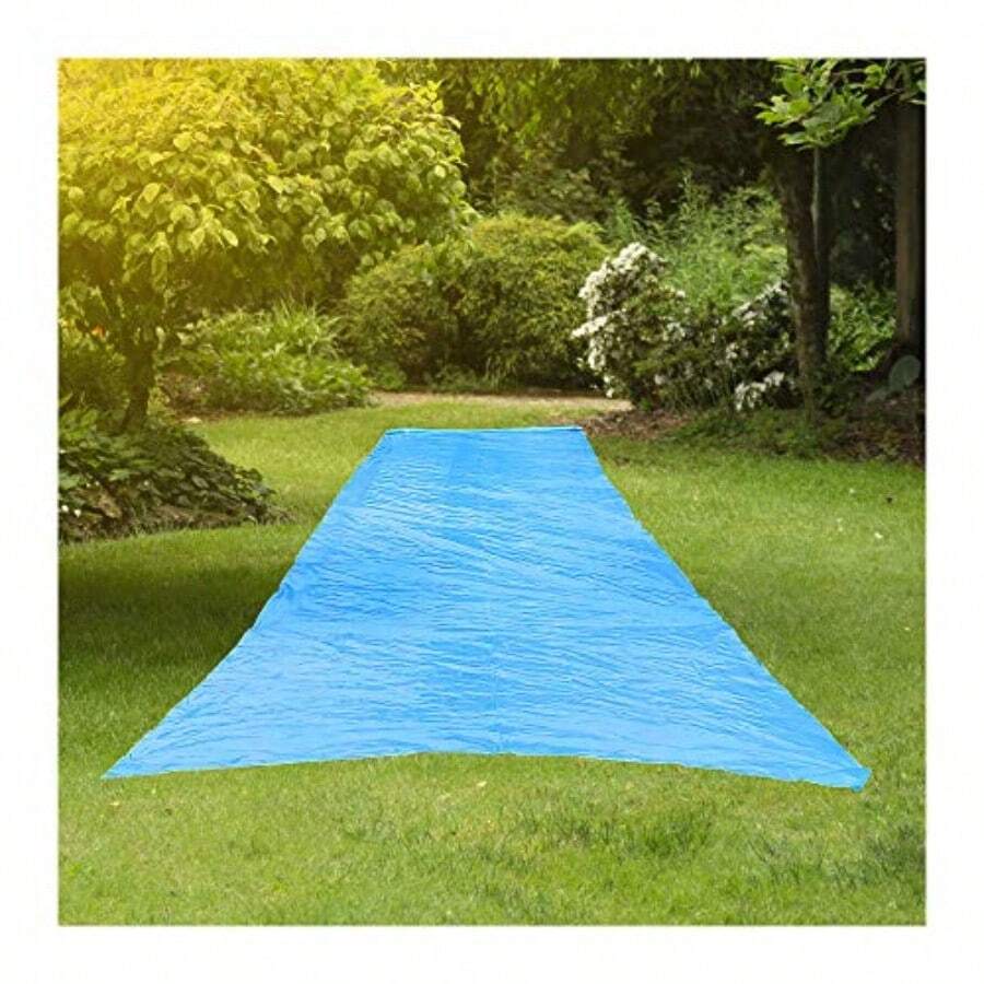 RESILIA - Tobogán acuático para césped súper deslizante, XXL, 30 pies de largo x 8 pies de ancho, para adultos y adolescentes, azul polvo con estacas de sujeción constante, fabricado en los Estados - Azul claro - Ver 1