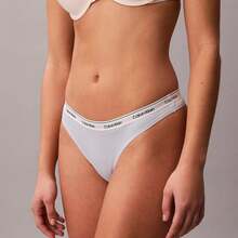 Calvin Klein Calvinklein Icon Logo Thong Underwear  Women  Panties QD5043  Thongs For Women Underwear - 微風藍 - 查看 2