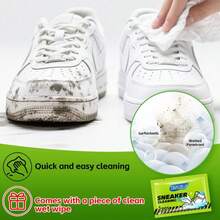 Waterless Foam Cleaner With Brush, Towel And Wet Wipes, Suitable For White Shoes, Canvas, Leather, PU, Mesh Fabric, Sneaker Cleaning Set - Green - View 5