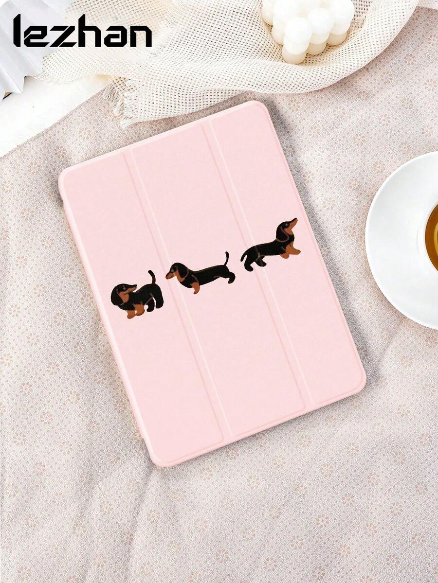 Ốp lưng bảo vệ máy tính bảng hình chú chó con dễ thương, tương thích với iPad 10,2 inch, iPad Pro 11 2021/2020/thế hệ thứ 10, iPad Mini 4/5/6, Galaxy Tab A8 10,5 inch 2022, MatePad 10,4/Tab, có khe cắm bút chì, chống rơi, ốp lưng có chân đế máy tính bảng