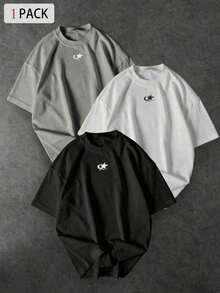 X Sport MetroGents Men's Casual Short Sleeve Crew Neck Letter Print T-Shirt, Summer - 黃色 - 查看 1