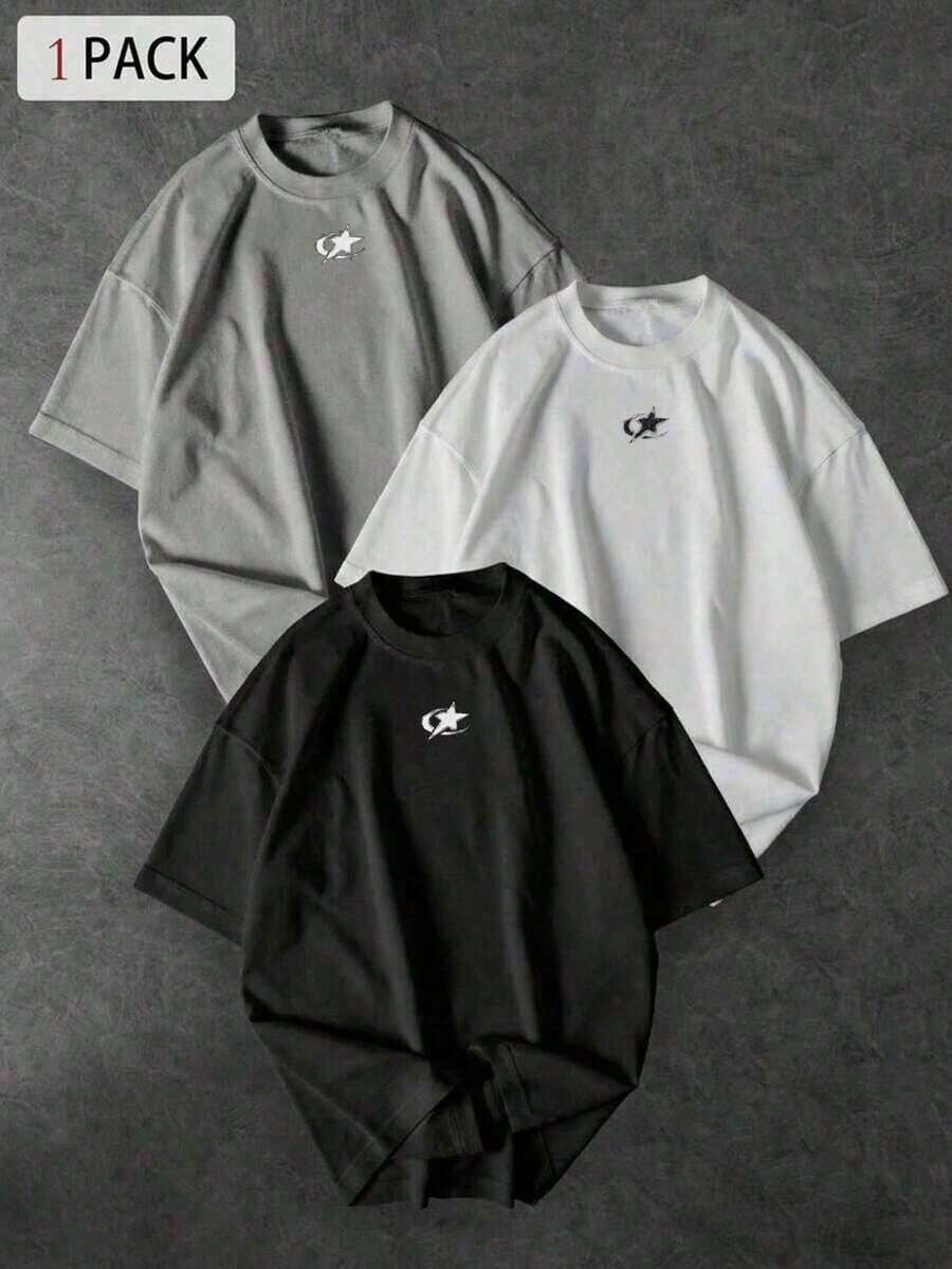 X Sport MetroGents Men's Casual Short Sleeve Crew Neck Letter Print T-Shirt, Summer - 黃色 - 查看 1