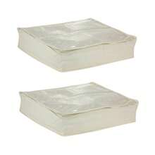 Household Essentials Sweater Storage Bag Natural Canvas Set of 2 - Blanco/Blanco roto - Ver 9