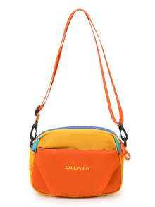 Colorblock Casual Crossbody Bag, And Versatile! Lightweight, Suitable For Daily Commute, Weekend Outings, And Sports Activities. Front Zipper Pocket Design For Storing Phone, Keys, And Other Personal Items. Available In Multiple Colors To Suit Different Styles, A Fashionable And Practical Choice As A Gift For Yourself Or Friends. - Multicolor - View 12