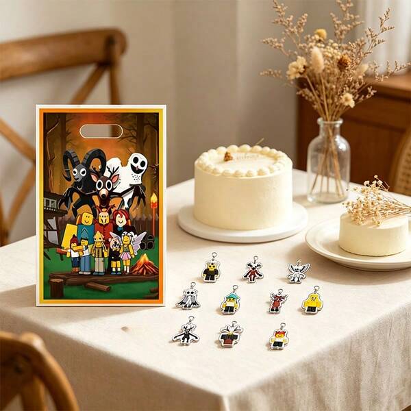 Roblox 13pcs Cartoon Game Theme Gift Bags, Party Supplies Set, Joyful Celebration Decoration For Birthday Party, Family Gathering, Game Carnival