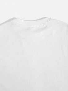 Women's Casual Cotton Crew Neck T-Shirt - Loose Fit, Short Sleeve, Crew Neck, White With Pink Floral Design, Casual Wear, Machine Washable, Suitable For Spring And Summer Outfits And Layering, Pullover Style With Geometric Pattern, Digital Print, Suitable For Casual Wear And Layering, Loose And Comfortable Fabric, Pink Floral Design, Women's T-Shirt, Women's Long Sleeve Top. - 白色 - 查看 4
