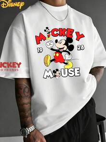 Disney Men's Classic "Mickey Mouse" Graphic T-Shirt, Featuring The Iconic "Wizard's Apprentice" Character In A Fun Four-Panel Retro Collage Design, Crew Neck, Short Sleeve, Made From Premium 100% Cotton. This Eye-Catching White T-Shirt Displays A Playful Arrangement Of Mickey's Most Popular Expressions And Poses On The Back, From His Cheeky Wave To His Classic Profile, Paired With Matching Mini-Prints On The Chest And Sleeves For A Cohesive, Vintage-Inspired Look. The Design Captures The Timeless Charm Of The World-Famous "Big Cheese" And Brings A Touch Of Nostalgia To Everyday Wear. Perfect For Casual Outings, Themed Gatherings, Or Weekend Adventures, It's Made From Soft, Breathable Cotton For All-Day Comfort, Pairs Easily With Jeans, Cargo Pants, Or Shorts, And Appeals To Fans Of All Ages. - trắng - Xem 1