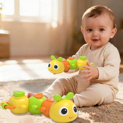 Busy Caterpillar Toy, Baby Sensory Fidget Toy, Infant Finger Grasp Training, Toddler Travel Essential, Indoor&Outdoor Toys, Newborn Gift For Easter Christmas For Boys And Girls