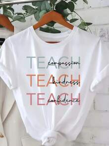 Women's San Francisco Print T-Shirt, Casual Short Sleeve Top For Women, Comfortable Fit, Matching Sister Sets, Outdoor Travel Essential, Women's T-Shirt, Spring/Summer T-Shirt. - 白色 - 查看 1