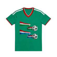Camiseta de fútbol Diseño de Patrón de Balón de Fútbol con Bandera - Multicolor - Ver 1
