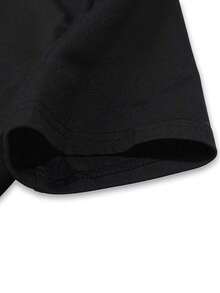 Camiseta Casual de Moda para Hombre con Diseño de Letras Bendecidas y Corona para Estilo Urbano - Negro - Ver 4