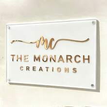 Personalized Rectangular 3D Acrylic Business Logo Sign, Backlit Salon Name Sign, Office Wall Decor Sign, Frosted Small Business Sign, Custom Business Sign | Custom Acrylic Sign | Business Logo Sign - Multicolor - View 14