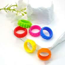 6pcs Silicone Finger Spinner Rings - Sensory Toys With Varied Textures And Color Combinations, Helpful For Maintaining Calmness And Focus, Suitable For Classroom Rewards, Birthday Gifts, And Travel Entertainment - Multicolor - View 8