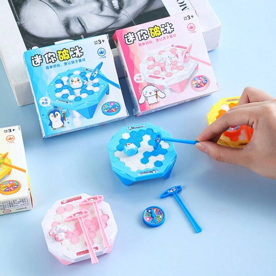 1pc Mini Ice Breaking Penguin Rescue Desktop Interactive Game, 2-Player Party Puzzle Toy, Exercises Hand-Eye Coordination & Logic Thinking, Family Party Board Game, Christmas & Birthday Gift