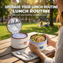 1pc/Set Portable 304 Stainless Steel Thermal Insulated Lunch Box With Handle, Leak Proof Fruit Salad Food Storage Container, Dishwasher & Microwave Allowable,Suitable For Student Adult Use In School, Office,Picnic, Travel, Back To School - Multicolor - View 10