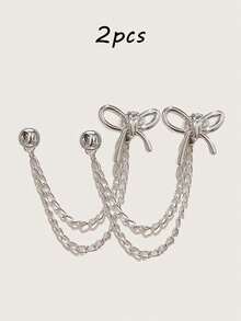 2pcs Adjustable Pant Clips And Cuff Clips, Detachable Pant Leg Clips Suitable For Pants And T-Shirts, With Chains, No Sewing Required To Shorten Pant Legs, Strong Clips, Multifunctional Clips, Shirt Clips Can Tighten T-Shirt Hem, Collar And Pant Legs, Fashion Accessories For Women - Multicolor - View 14