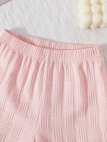 Summer New Baby Girls' Outfit Set, Soft Pink & White Polo Shirt + Casual Shorts 2pcs Set, Adorable And Refreshing Summer Princess Style! - Pink - View 6