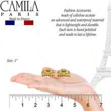 Camila Paris CP2921/2 French Hair Clips for Women Set of 2 Small 1 inch Gold Girls Hair Claw Clips Jaw Fashion Durable and Styling Hair Accessories for Women Made in France with Cellulose   16586756 - Dorado - Ver 3