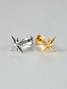 1PC G23 Titanium Zirconia Piercing Hoop Titanium Hinged Clicker Ring Septum Ring Hexagram CZ Labret Ring Ear Tragus Helix Cartilage Piercing - Như thể hiện trong hình ảnh - Xem 3