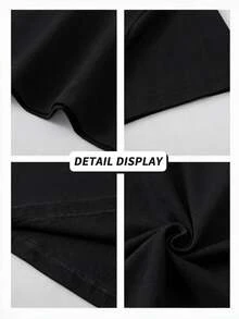 Camiseta de manga corta con cuello redondo informal y suave de verano para niño,Estampado de cruce de cebra, Adecuado para uso diario y salidas casuales.White - Negro - Ver 5